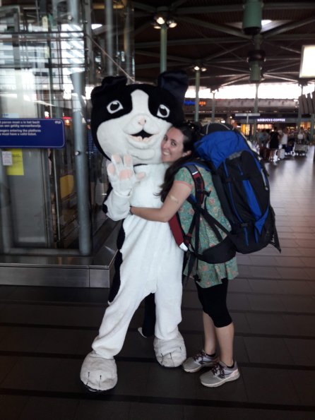 This guy in a cat suit is not paid enough